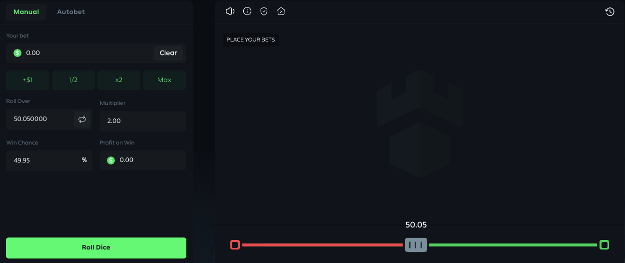 Gamdom Originals Dice